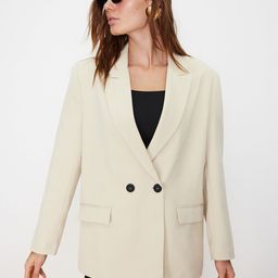 Trendyol Notched Lapel Double-Breasted Blazer-image-84