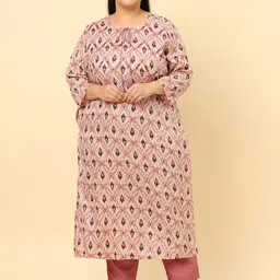 Sringam Ethnic Motifs Printed Kurta with Trousers-image-6