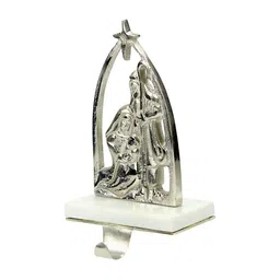 Hind Decor Grey Christmas Snowman on Marble Base Stocking Holder-image-88