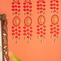BS AMOR Set Of 6 Red Hanging Artificial Flower Latkans-38
