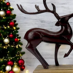Hind Decor Red & Black Long Horn Reindeer Showpiece-picture-17