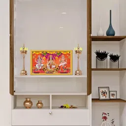 999Store Red Goddess Lakshmi Mata Saraswati Mata With Ganesh Photo Frame Painting Wall Art-15