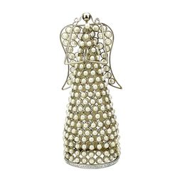 Hind Decor Gold Toned & White Mosaic Finish Christmas Angel Showpiece-2
