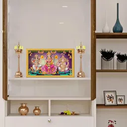999Store Purple Goddess Lakshmi Mata Saraswati Mata With Ganesh Photo Painting Wall Art-image-52