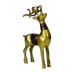 Hind Decor Yellow & Black Standing Reindeer Showpiece-image-89
