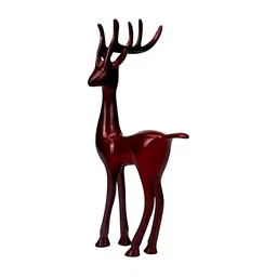 Hind Decor Red Aluminium Reindeer Birds and Animals Figurine Showpiece-10