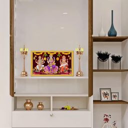 999Store Brown Goddess Lakshmi Mata Saraswati Mata With Ganesh Photo Painting Wall Art-image-25