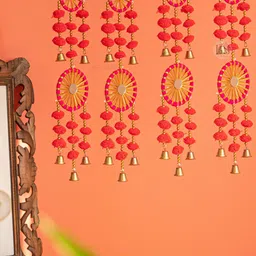 BS AMOR Set Of 5 Red Hanging Latkan-33
