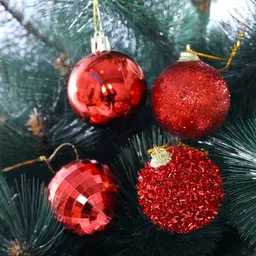 TAYHAA Red 16 Pieces Glitter Ball Ornament Festive Decor-image-87