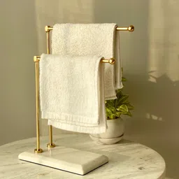 Mason Home Melrose White & Gold Toned Metal Towel Holder-84
