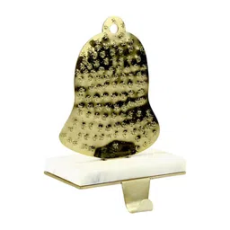 Hind Decor Gold-Toned Textured Metallic Christmas Bell Shape Stocking Holder-image-44