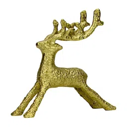Hind Decor Gold-Toned Textured Aluminum Standing Reindeer Showpiece-image-58