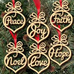 eCraftIndia Brown 6 Pieces Wooden Cutouts Christmas Decor-image-16