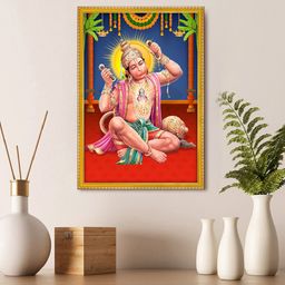 999Store Red Lord Hanuman Photo Painting For Mandir Wall Art-12