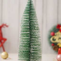eCraftIndia Green & Brown Pine Frosted Bottle Brush Christmas Tree With Base-18