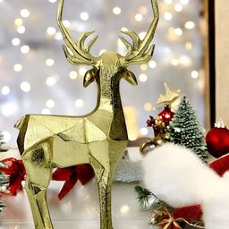 Hind Decor Yellow Handcrafted Standing Reindeer Showpiece-image-44