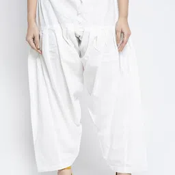 GRACIT Women White Solid Pure Cotton Salwar-17