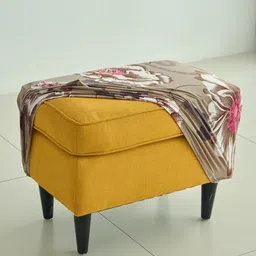 HOKIPO Brown Printed 140 GSM Stretchable Footstool Cover-image-35