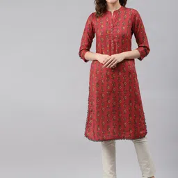 Rangriti Women Red Floral Printed Kurta-image-56