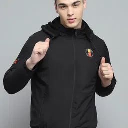 Monte Carlo Men Hooded Solid Lightweight Casual Bomber Jacket-39