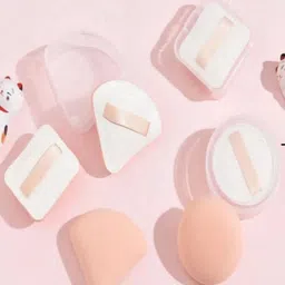 FEELHIGH Round Beauty Blender Puff With Case-13