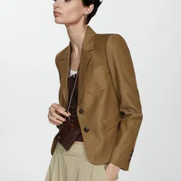 MANGO Single-Breasted Smart Casual Blazer-image-56