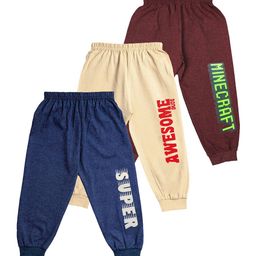 CATCUB Kids Pack Of 3 Printed Mid-Rise Cotton Joggers-image-97
