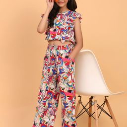 Ninos Dreams Girls Printed Top with Palazzos-image-8