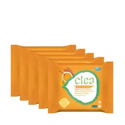 Clea Set of 5 Haldi & Chandan Cleansing & Makeup Remover Wet Wipes - 25 Wipes Per Pack)-15