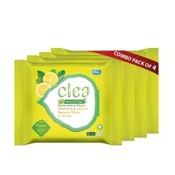 Clea Set of 4 Lemon & Tulsi Cleansing & Makeup Remover Wet Wipes - 25 Pulls each-5