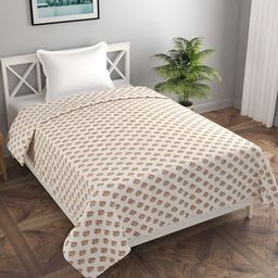MORADO Off White & Brown Printed Single Duvet Cover-picture-36