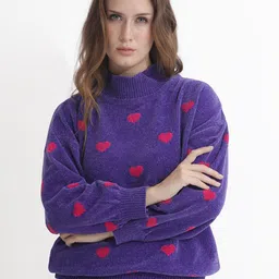 RAREISM Conversational Self Design Turtle Neck Pullover Sweater-picture-14
