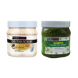 FEELHIGH Set of De Tan & Bamboo Gel Scrub for Face & Body - 500 ml Each-15