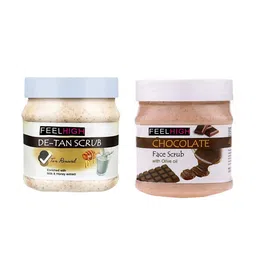 FEELHIGH Set De Tan & Chocolate Scrub for Face & Body - 500 ml Each-22