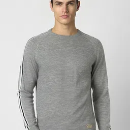 PETER ENGLAND UNIVERSITY Self Design Round Neck Pullover-image-34