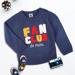 MeeMee Boys Grey Melange & White Typography Pullover-10