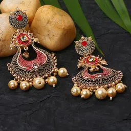 Justpeachy Red & Green Contemporary Drop Earrings-picture-26