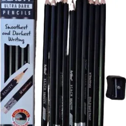 Black Beauty Ultra Dark Pencils | Pack of 10 Pencils | Free 1 Sharpner Pencil-picture-26