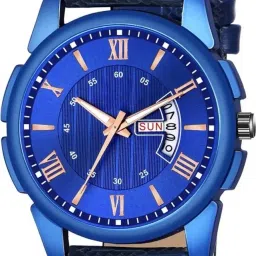 Day & Date Function Roman Digit Dial Genuine Leather Bel Analog Watch - For Men G-27-image-91