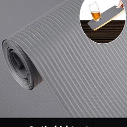 Kuber Industries Gray Textured Anti-Slip Roll Mat Shelf Liner image 3