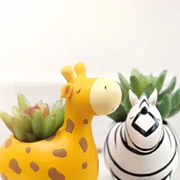 Garden Deco Yellow & White 2 Pieces Ceramic Planters Pots-28