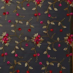 Dupatta Bazaar Embroidered Organza Dupatta with Thread Work image 4