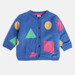 MINI KLUB Girls Geometric Printed Acrylic Cardigan-image-55