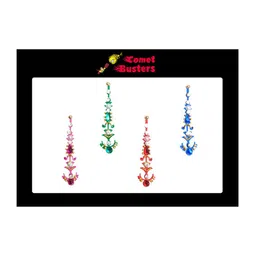 Comet Busters 4 Pcs Multicoloured Stone Studded Bindi image 2
