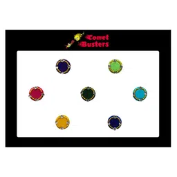 Comet Busters Multi-Coloured Set Of 7 Embellished Bindis image 3