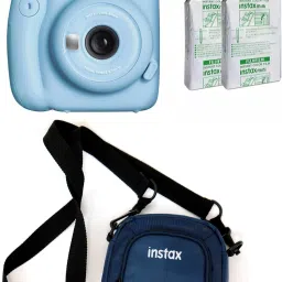 FUJIFILM Instax Mini 11 Blue with 20 Shots film and pouch Instant Camera-14