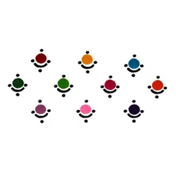 Comet Busters 10 Pcs Reusable Designer Bindis - Multicoloured image 2