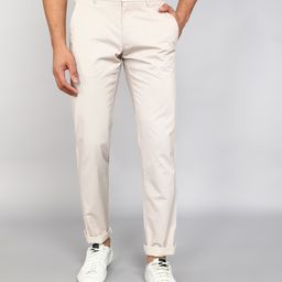 louis philippe sport Men Slim Fit Khaki Cotton Blend Trousers-picture-18