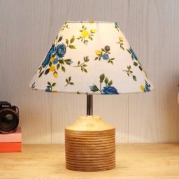 Devansh Wood Table Lamp With Multicolor Cotton Shade by New Era-picture-23