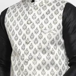 Kaifoo Men Multicoloured Kurta with Churidar & Nehru Jacket image 2